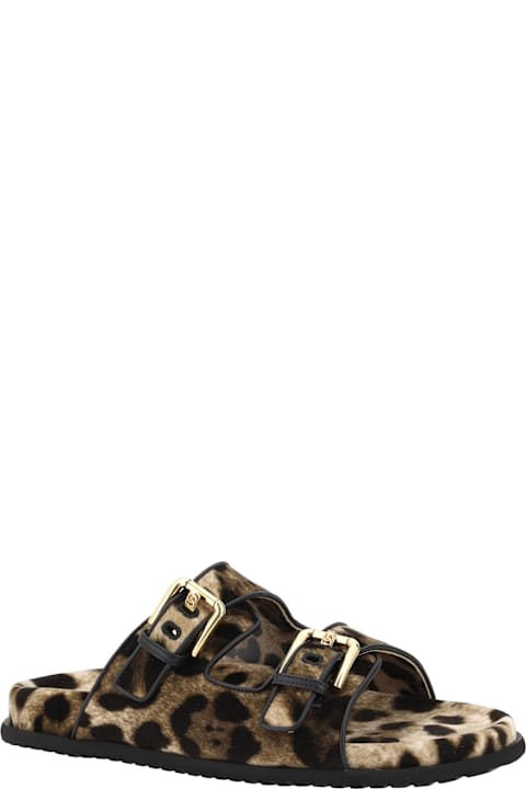 Dolce & Gabbana أحذية لـ السيدات Dolce & Gabbana Animal Print Sandals
