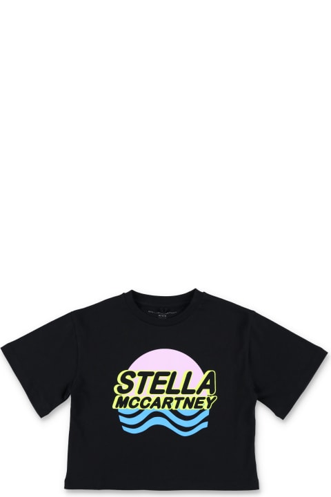 ガールズ Stella McCartney Kidsのトップス Stella McCartney Kids Cropped Logo Waves T-shirt