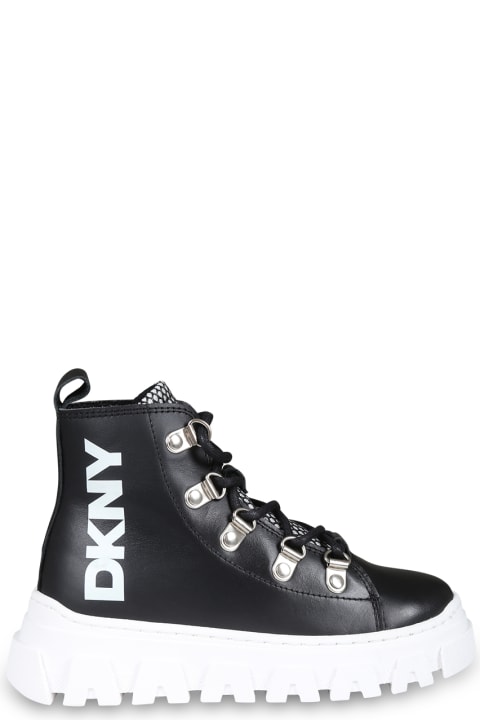 DKNY Shoes for Girls DKNY Black Sneakers For Girl With Logo