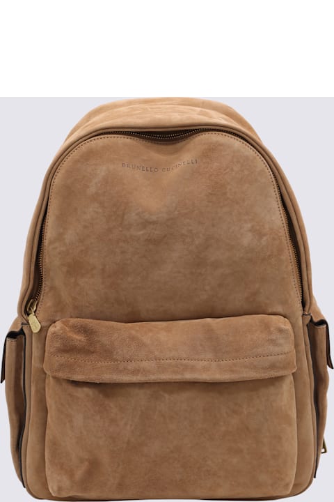 Brunello Cucinelli for Men Brunello Cucinelli Brown Leather Backpack