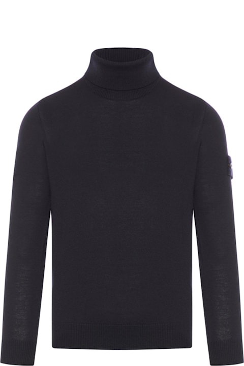 Stone Island for Men Stone Island Logo Patch Roll-neck Jumper