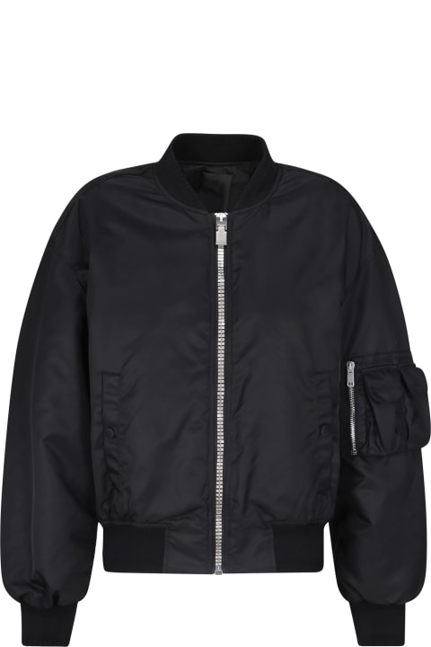 Givenchy for Women Givenchy Black Givenchy Bomber Jacket With Pocket Detail