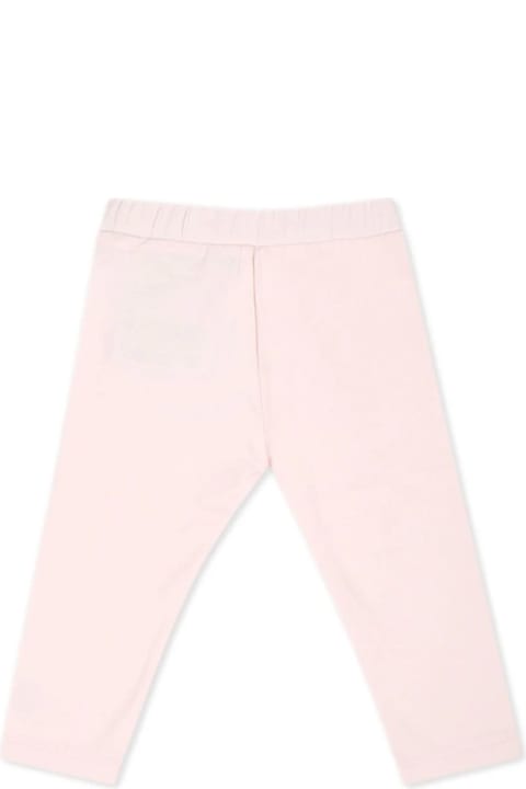 Moncler Bottoms for Baby Boys Moncler Pink Leggings With Logo Patch