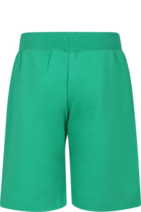 Fashion for Kids Moschino Green Shorts For Kids With Teddy Bears And Logo