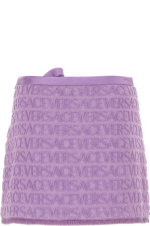 Versace Clothing for Women Versace Lilac Terry Fabric Mini Skirt