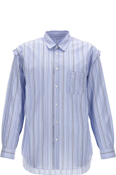 آخر صيحات الموضة من القسم الرجالي Comme des Garçons Shirt Unfinished Striped Shirt