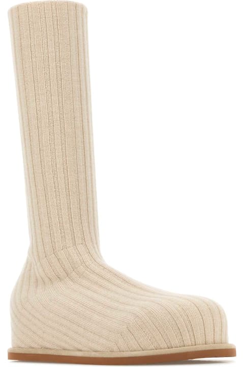 Homeware Amina Muaddi Sand Fabric Veneda Boots