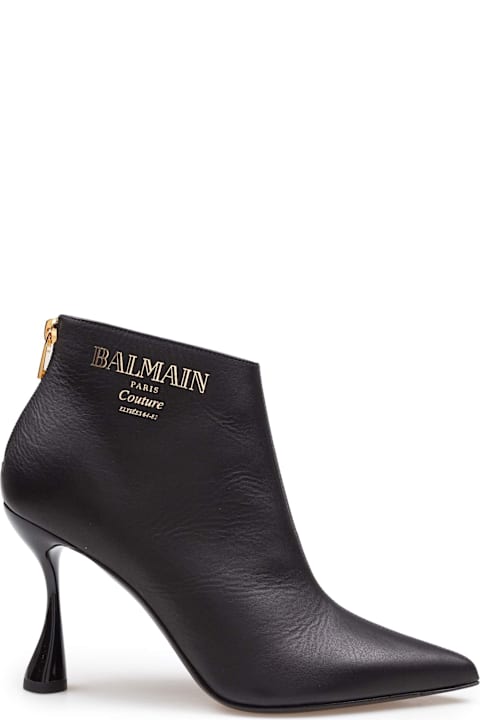 Balmain Boots for Women Balmain Balmain Black Leather Ankle Boot