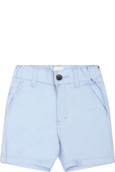 Homeware Hugo Boss Light Blue Shorts For Baby Boy With Logo