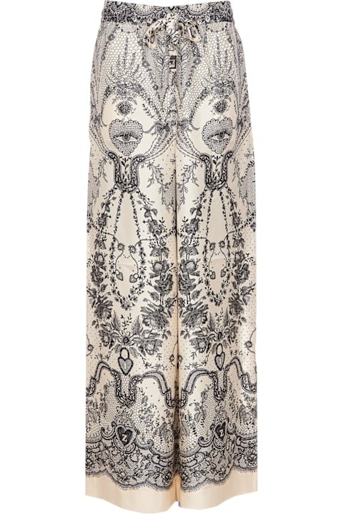 Homeware Zimmermann Printed Silk Crush Wide-leg Pant