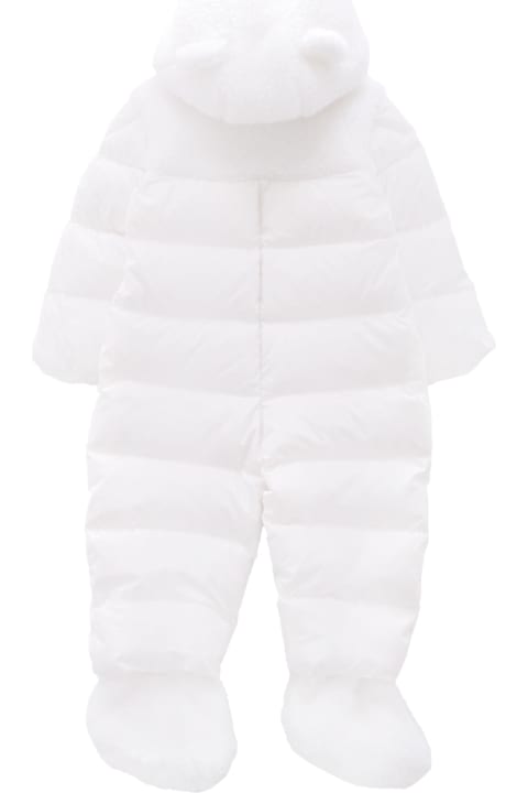 Homeware Moncler White Osof Down Jacket For Babykids With Logo