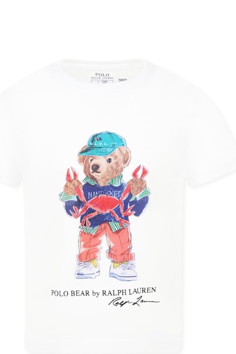 Ralph Lauren for Kids Ralph Lauren White T-shirt For Boy With Polo Bear