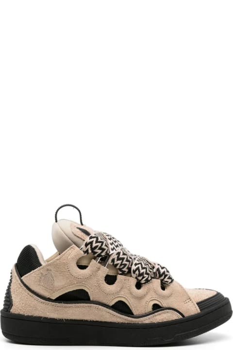 Fashion for Men Lanvin Beige And Black Curb Sneakers