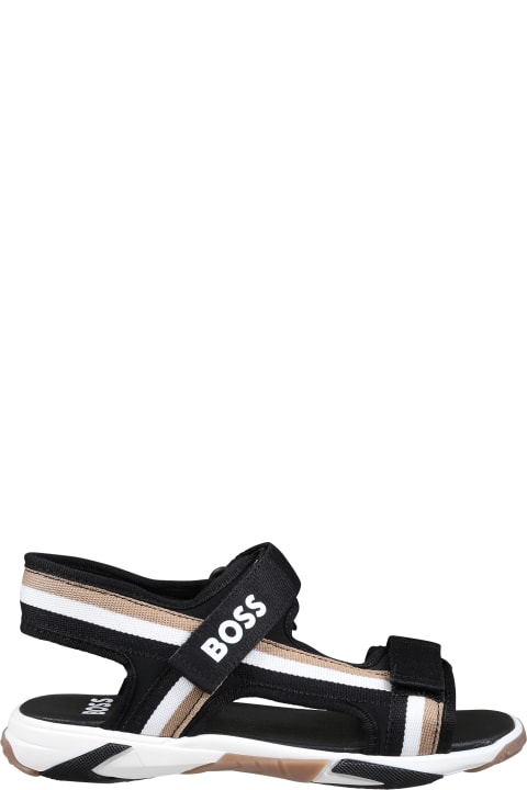 Shoes for Boys Hugo Boss Blaxk Sandals For Boy With Logo