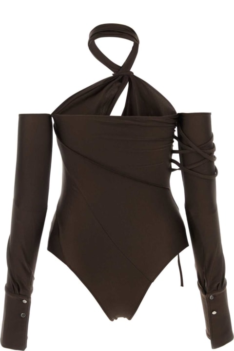Underwear & Nightwear for Women Coperni Brown Stretch Nylon Bodysuit