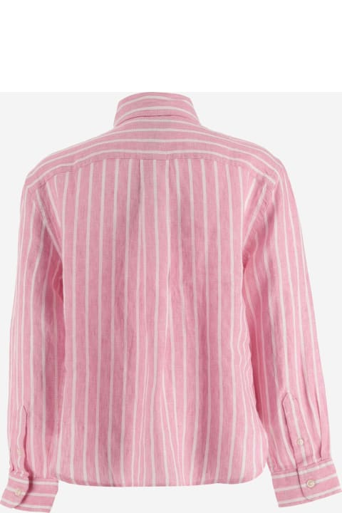 Ralph Lauren Topwear for Girls Ralph Lauren Linen Striped Shirt With Logo