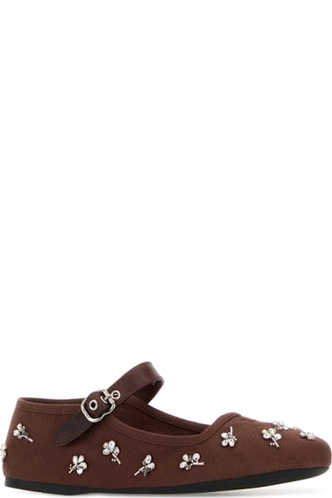 Miu Miu Chocolate Drill Ballerinas