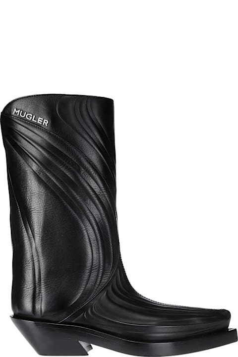 ウィメンズ Muglerのブーツ Mugler Embossed Santiag Boot