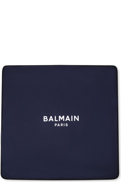 Accessories & Gifts for Baby Boys Balmain Blue Blanket For Babykids With Logo