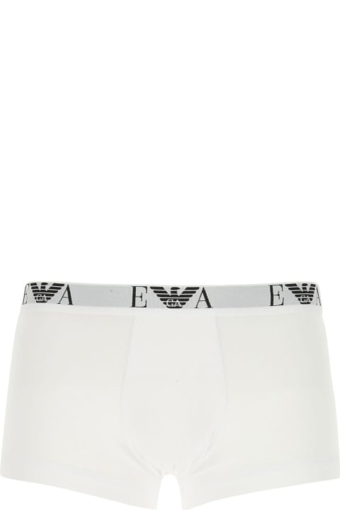メンズ Emporio Armaniのアンダーウェア Emporio Armani White Cotton Boxer Set