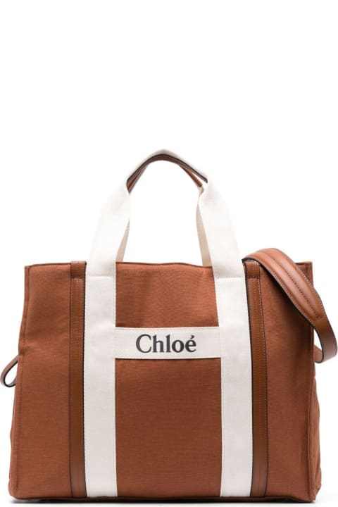 Accessories & Gifts for Baby Boys Chloé Chloe Borsa Cambio Marrone In Cotone Baby