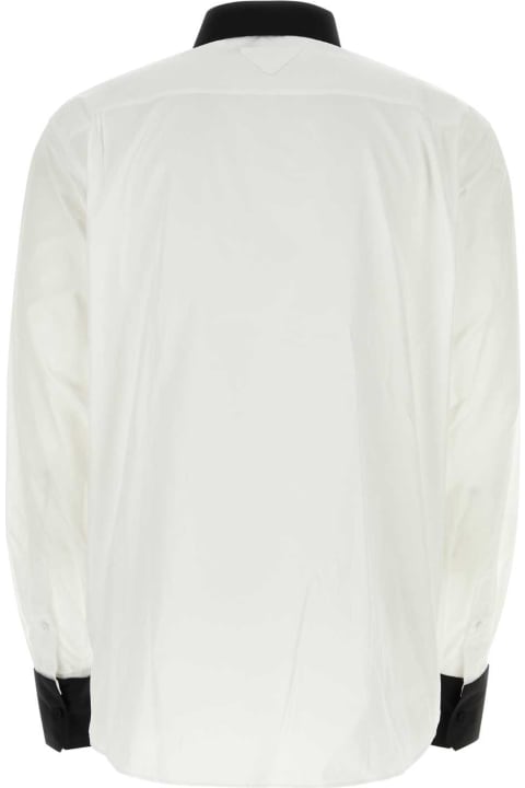 Shirts for Men Prada White Poplin Oversize Shirt