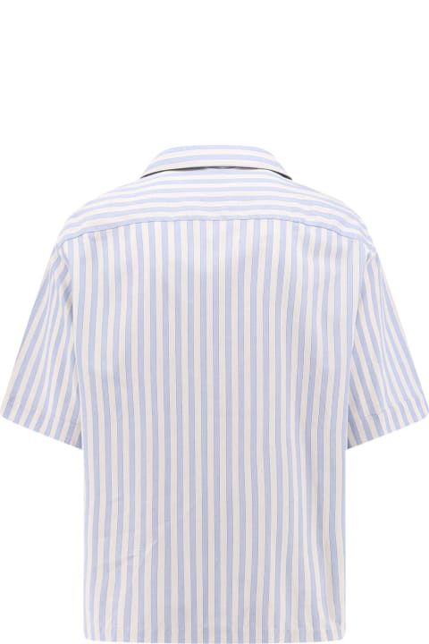 Shirts for Men Etro Light Blue And White Striped Bowling Shirt