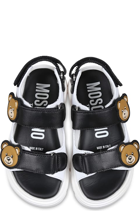 Moschino أحذية لـ أولاد Moschino White Slippers For Kids With Teddy Bear