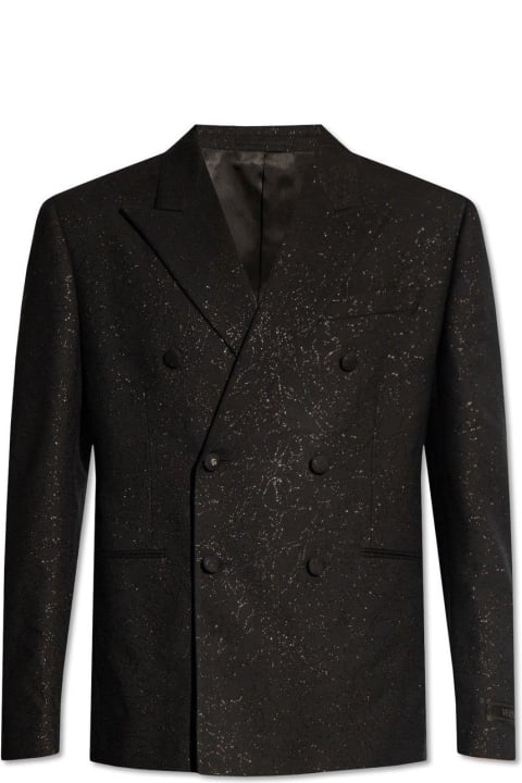 Versace Clothing for Men Versace Barocco-jacquard Double-breasted Tailored Blazer