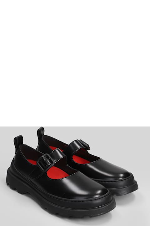 Camper Brutus Ballet Flats In Black Leather