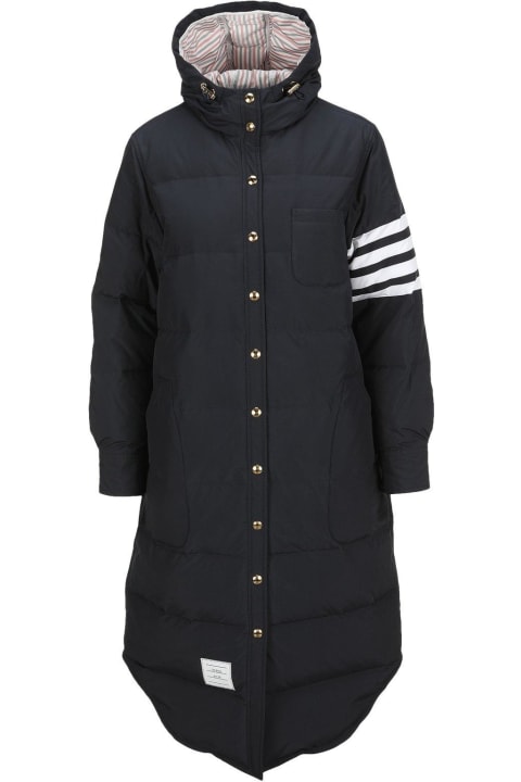 Thom Browne Coats & Jackets for Women Thom Browne 4 Bar Striped Padded Long Coat