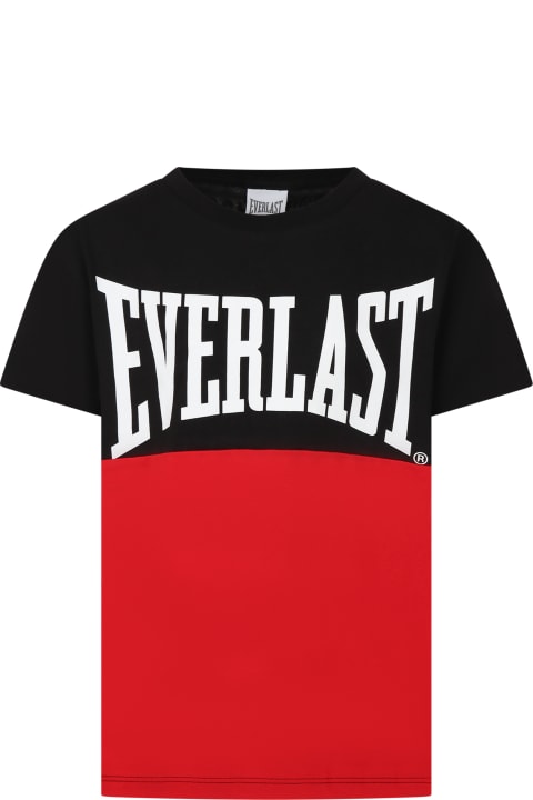 Black T-shirt With Everlast Logo For Boy