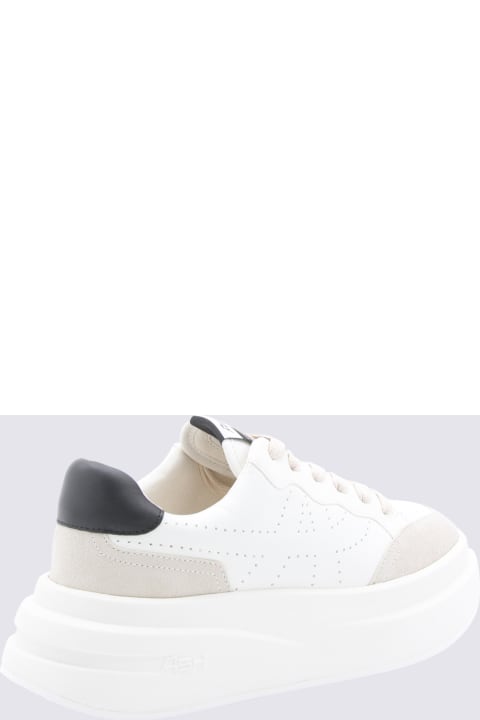 Ash Wedges for Women Ash White And Black Leather Sneakers