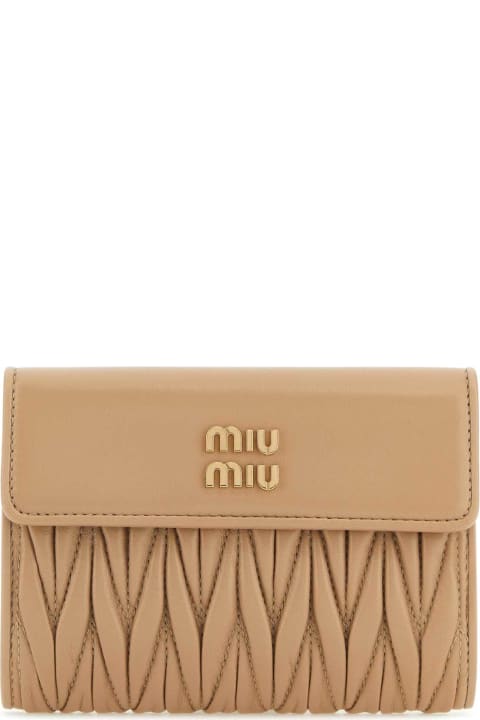 Wallets for Women Miu Miu Sand Nappa Leather Wallet