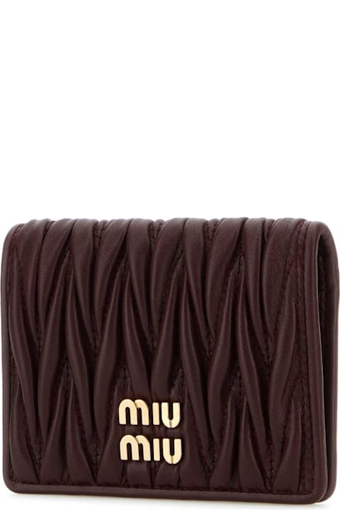 Miu Miu Wallets for Women Miu Miu Burgundy Nappa Leather Card Holder