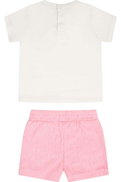 Marc Jacobs Bottoms for Baby Boys Marc Jacobs Pink Set For Baby Girl With Logo