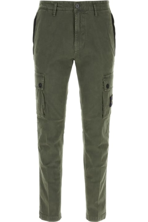 Stone Island Pants for Men Stone Island Khaki Stretch Cotton Cargo Pant