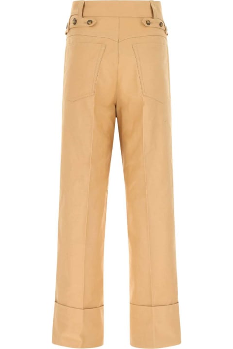 Pants & Shorts for Women Quira Camel Cotton Wide Leg Pant