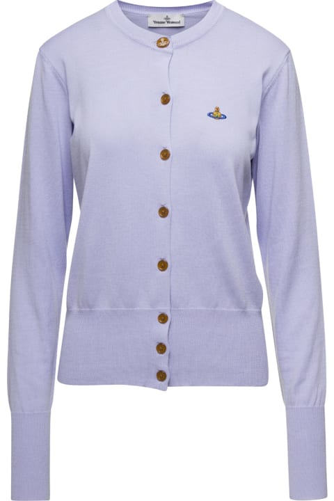 Vivienne Westwood for Women Vivienne Westwood Lillac Cardigan With Signature Embroidered Orb Logo In Cotton Woman