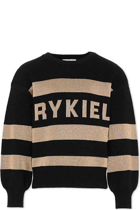 Rykiel Enfant for Women Rykiel Enfant Black Sweatshirt For Girl With Logo