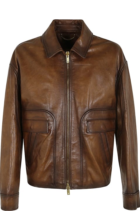 Golden Goose for Men Golden Goose Journey M`s Zipped Jacket Waxed Leather