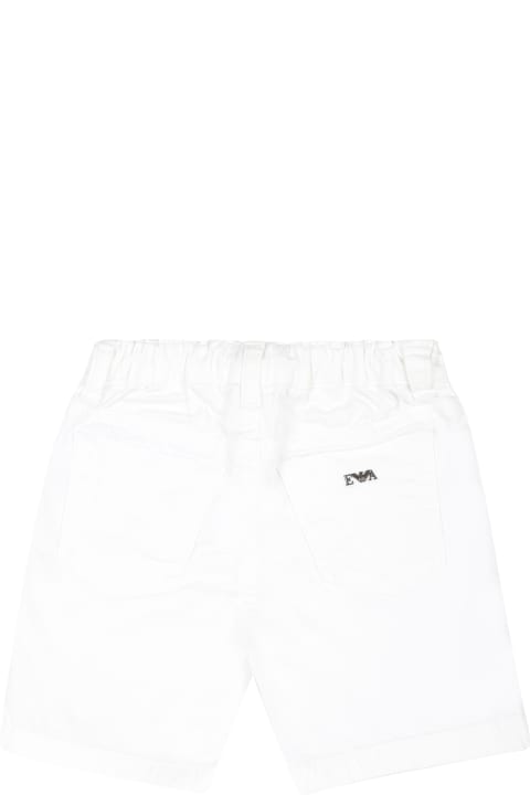Fashion for Baby Boys Emporio Armani White Shorts For Baby Boy With Eagle