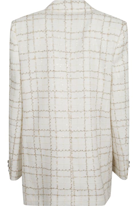 Alessandra Rich for Women Alessandra Rich Oversized Sequin Checked Tweed Jacket