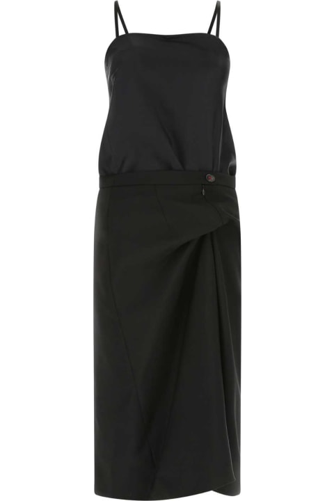 Fashion for Women Maison Margiela Black Silk And Wool Blend Dress