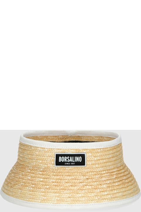 Homeware Borsalino Virgilio Visor In Braided Straw
