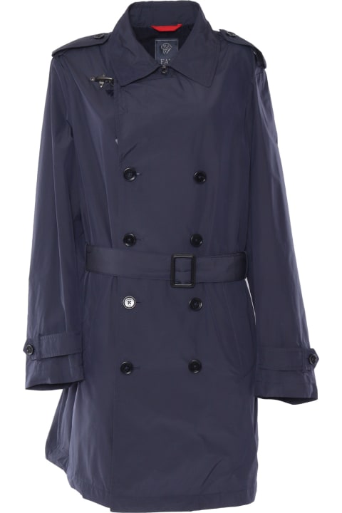 Fay Coats & Jackets for Women Fay Blue Double Brasted Trech