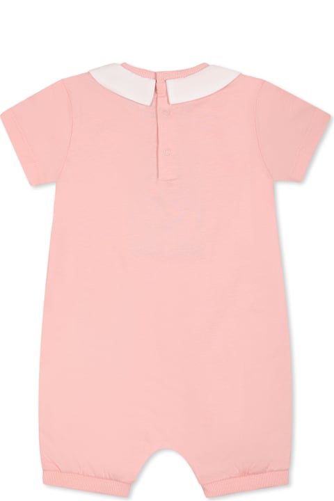 Homeware Moschino Pink Romper For Baby Girl With Teddy Bear