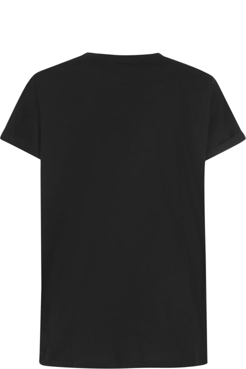 Balmain Topwear for Women Balmain Crewneck T-shirt With Tonal Rhinestones Logo Detail