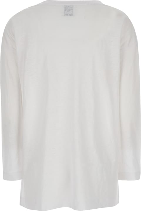 Allude for Men Allude White Shirt With Boart Neckline In Linen Woman