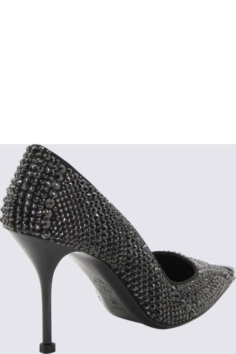 High-Heeled Shoes for Women Alexander McQueen Black Silk And Viscose Blend Punk Pumps